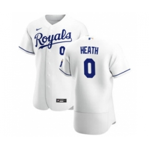 Men's  Nike Kansas City Royals #0 Nick Heath White Home 2020 Authentic Player Baseball Jersey