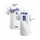 Men's  Nike Kansas City Royals #11 Bubba Starling White Home 2020 Authentic Player Baseball Jersey