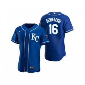 Men's  Nike Kansas City Royals #16 Andrew Benintendi Blue Stitched Baseball Jersey