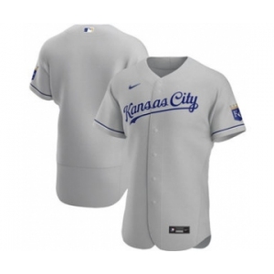 Men's Nike Kansas City Royals 2020 Gray Road Authentic Baseball Jersey