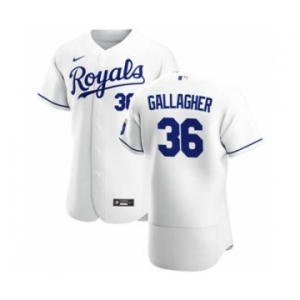 Men's  Nike Kansas City Royals #36 Cam Gallagher White Home 2020 Authentic Player Baseball Jersey