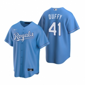 Men's Nike Kansas City Royals #41 Danny Duffy Light Blue Alternate Stitched Baseball Jersey