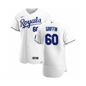 Men's Nike Kansas City Royals #60 Foster Griffin White Home 2020 Authentic Player Baseball Jersey