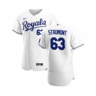 Men's Nike Kansas City Royals #63 Josh Staumont White Home 2020 Authentic Player Baseball Jersey