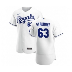 Men's Nike Kansas City Royals #63 Josh Staumont White Home 2020 Authentic Player Baseball Jersey
