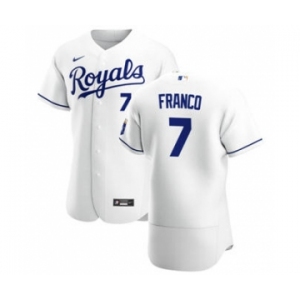 Men's  Nike Kansas City Royals #7 Maikel Franco White Home 2020 Authentic Player Baseball Jersey