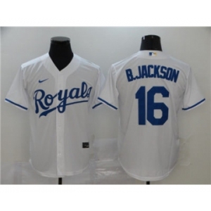 Men's Royals #16 Bo Jackson White 2020 Baseball Cool Base Jersey