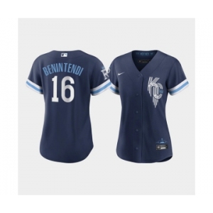 Women's Kansas City Royals #16 Andrew Benintendi 2022 Navy City Connect Cool Base Stitched Jersey