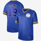 Men Nike Milwaukee Brewers  #19 Robin Yount  Blue M&N MLB Jersey