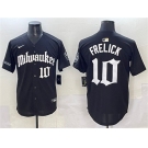 Men's Milwaukee Brewers #10 Sal Frelick Black 'Gothic 414 Shadows Edition' Vapor Premier Limited Stitched Jersey