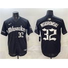 Men's Milwaukee Brewers #32 Jacob Misiorowski Black 'Gothic 414 Shadows Edition' Vapor Premier Limited Stitched Jersey