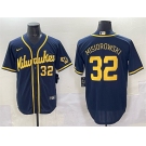 Men's Milwaukee Brewers #32 Jacob Misiorowski Navy 2025 With Patch Stitched Jersey