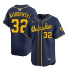 Men's Milwaukee Brewers #32 Jacob Misiorowski Navy Alternate Limited Stitched Baseball Jersey