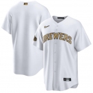 Men's Milwaukee Brewers Blank White 2022 All-Star Cool Base Stitched Baseball Jersey