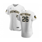 Men's Nike Milwaukee Brewers #26 Jacob Nottingham White Home 2020 Authentic Player Baseball Jersey