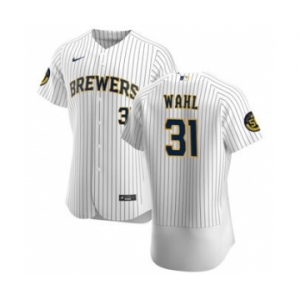 Men's Nike Milwaukee Brewers #31 Bobby Wahl White Home 2020 Authentic Player Baseball Jersey