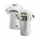 Men's Nike Milwaukee Brewers #39 Corbin Burnes White Home 2020 Authentic Player Baseball Jersey