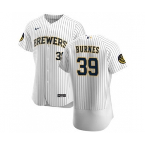 Men's Nike Milwaukee Brewers #39 Corbin Burnes White Home 2020 Authentic Player Baseball Jersey