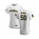 Men's Nike Milwaukee Brewers #50 Ray Black White Home 2020 Authentic Player Baseball Jersey