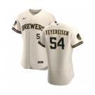 Men's Nike Milwaukee Brewers #54 J.P. Feyereisen Cream Home 2020 Authentic Player Baseball Jersey