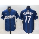 Men's Detroit Tigers #17 Parker Meadows Navy 2024 City Connect Cool Base Limited Stitched Jersey