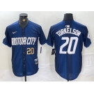 Mens Detroit Tigers #20 Spencer Torkelson Number 2024 Navy City Connect Cool Base Limited Stitched Jersey