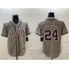 Men's Detroit Tigers #24 Miguel Cabrera Gray Cool Base Stitched Baseball Jersey