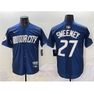 Men's Detroit Tigers #27 Trey Sweeney 2024 Navy City Connect Cool Base Limited Stitched Baseball Jersey