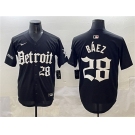 Men's Detroit Tigers #28 Javier Báez Black 'Motor Gothic Edition' Vapor Premier Limited Stitched Baseball Jersey