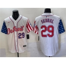 Men's Detroit Tigers #29 Tarik Skubal White 2025 Memorial Day Vapor Premier Limited Stitched Baseball Jersey
