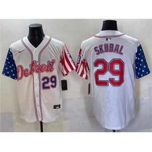 Men's Detroit Tigers #29 Tarik Skubal White 2025 Memorial Day Vapor Premier Limited Stitched Baseball Jersey