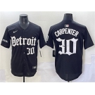 Men's Detroit Tigers #30 Kerry Carpenter Black 'Motor Gothic Edition' Vapor Premier Limited Stitched Baseball Jersey