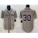 Men's Detroit Tigers #30 Kerry Carpenter Grey Cool Base Stitched Baseball Jersey