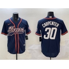 Men's Detroit Tigers #30 Kerry Carpenter Navy With Patch Cool Base Stitched Baseball Jersey