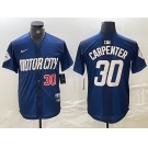 Men's Detroit Tigers #30 Kerry Carpenter Number 2024 Navy City Connect Cool Base Limited Stitched Jersey