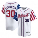 Men's Detroit Tigers #30 Kerry Carpenter White 2025 Independence Day Vapor Premier Limited Stitched Baseball Jersey