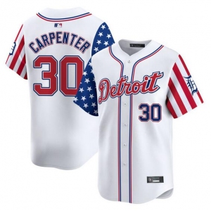 Men's Detroit Tigers #30 Kerry Carpenter White 2025 Independence Day Vapor Premier Limited Stitched Baseball Jersey