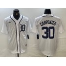 Men's Detroit Tigers #30 Kerry Carpenter White Cool Base Stitched Jersey