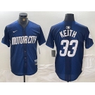 Men's Detroit Tigers #33 Colt Keith 2024 Navy City Connect Cool Base Limited Stitched Jersey