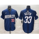 Men's Detroit Tigers #33 Colt Keith 2024 Navy City Connect Cool Base Limited Stitched Jerseys