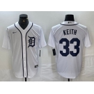 Men's Detroit Tigers #33 Colt Keith White Cool Base Stitched Jersey