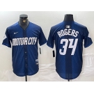 Men's Detroit Tigers #34 Jake Rogers 2024 Navy City Connect Cool Base Limited Stitched Jersey