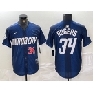 Men's Detroit Tigers #34 Jake Rogers 2024 Navy City Connect Cool Base Limited Stitched Jerseys