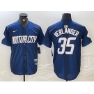 Men's Detroit Tigers #35 Justin Verlander Navy 2024 City Connect Cool Base Limited Stitched Jersey