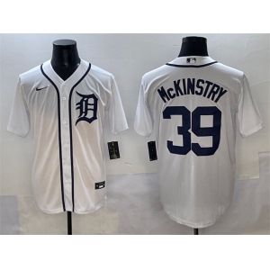 Men's Detroit Tigers #39 Zach McKinstry White Cool Base Stitched Baseball Jersey