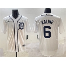 Men's Detroit Tigers #6 Al Kaline White Cool Base Stitched Baseball Jersey