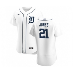 Men's Nike Detroit Tigers #21 JaCoby Jones White Home 2020 Authentic Player Baseball Jersey