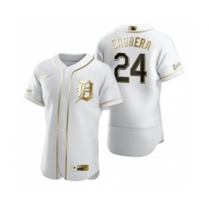 Men's Nike Detroit Tigers #24 Miguel Cabrera White 2020 Authentic Golden Edition Baseball Jerse