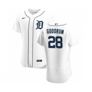 Men's Nike Detroit Tigers #28 Niko Goodrum White Home 2020 Authentic Player Baseball Jersey