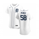 Men's Nike Detroit Tigers #58 Franklin Perez White Home 2020 Authentic Player Baseball Jersey